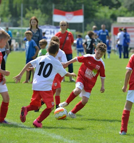 Youth football team playing at U11 Raddatz Immobilien Cup tournament