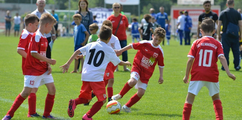 Youth football team playing at U11 Raddatz Immobilien Cup tournament